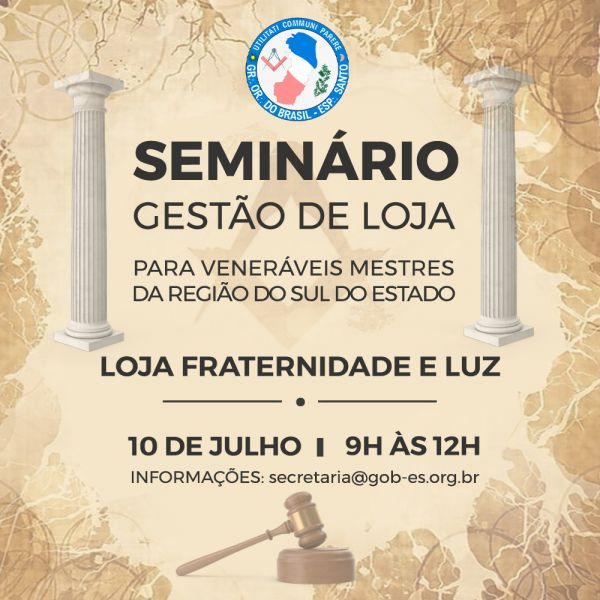 SEMINARIO PARA VENERÁVEIS SOBRE GESTÃO DE LOJA.