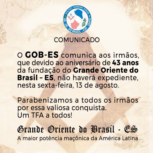 ANIVERSÁRIO GOB-ES 43 ANOS