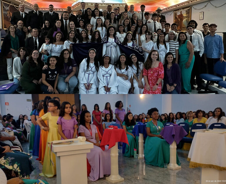 GOB-ES participa da iniciação de quatro sobrinhas Filhas de Jó Betel #3 e 20 meninas na Ordem Arco-íris